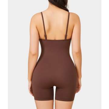 BRABIC Brown Shorts Jumpsuit for Women 2024 One Piece Shorts Rompers Shapewear Bodysuit Tummy Contro...