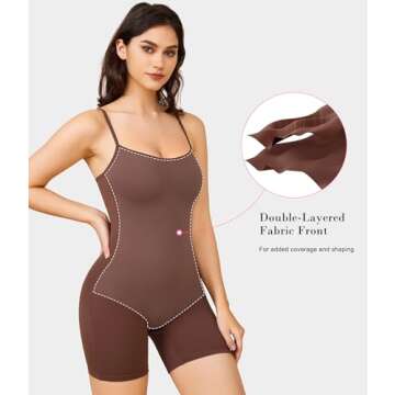 BRABIC Women's Brown Shorts Jumpsuit for Tummy Control