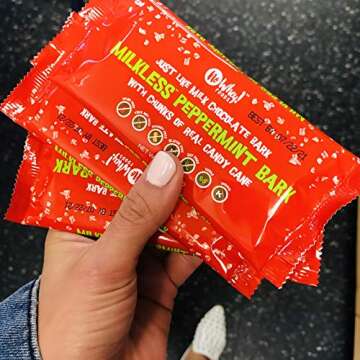 No Whey Foods - Milkless Peppermint Bark (3 Pack) - Vegan & Allergy Friendly Christmas Chocolate- Da...