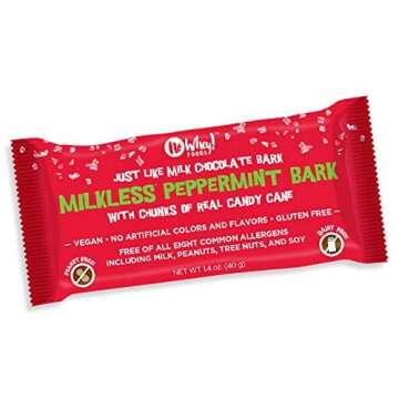 No Whey Foods - Milkless Peppermint Bark (3 Pack) - Vegan & Allergy Friendly Christmas Chocolate- Dairy Free, Nut Free, Peanut Free, Soy Free, Gluten Free
