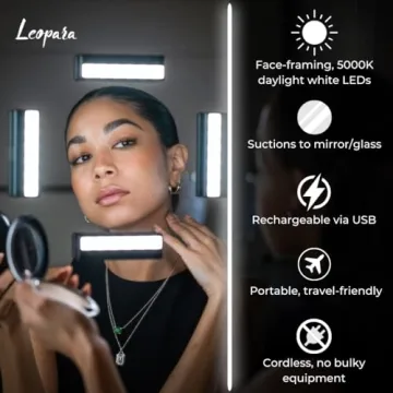 Leopara Glow Portable Makeup Lighting Set | Suction Lights