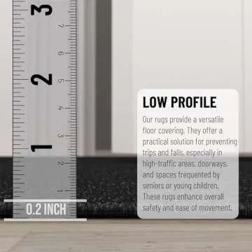 Machine Washable Modern Non-Slip Runner Rug 2x6 in Black