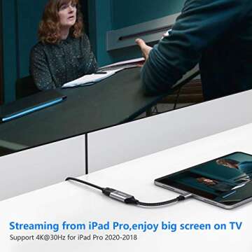 USB C to HDMI Adapter 4k, Type-C to HDMI Connector for Monitor, Thunderbolt 3 Compatible USB-C to HDMI Cord for MacBook pro 2022 iPad 2021 Dell XPS Surface Pro 8 VivoBook Flip 14 Aspire 5 etc