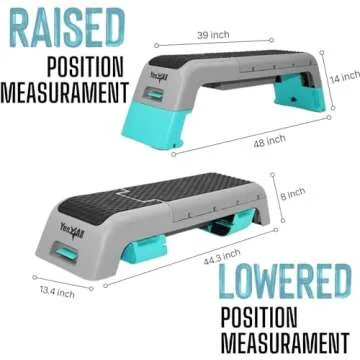 Yes4All Multifunctional Fitness Aerobic Step Platform/Aerobic Deck, Household Step Workout Bench for Home Gym (Blue/Grey)