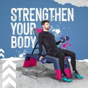 Yes4All Multifunctional Fitness Aerobic Step Platform/Aerobic Deck, Household Step Workout Bench for Home Gym (Blue/Grey)