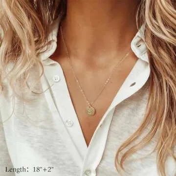 Vjoypro Layered Necklace for Women Trendy, 14K Gold Plated Pendant Initial E Letter Long Necklace Layering Gold Y-Necklaces Bar Necklace Layered Initial Necklaces Trendy Jewelry for Women