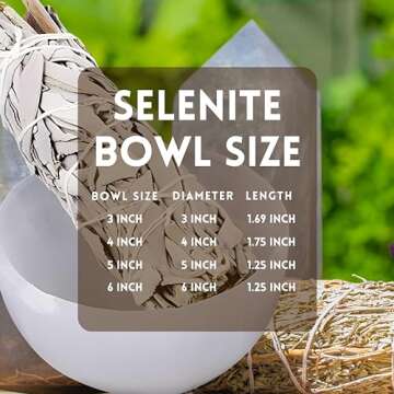 Selenite Crystal Bowls for Smudging, Healing, Recharging Crystals | Pure Selenite Smudge Bowl & Crys...