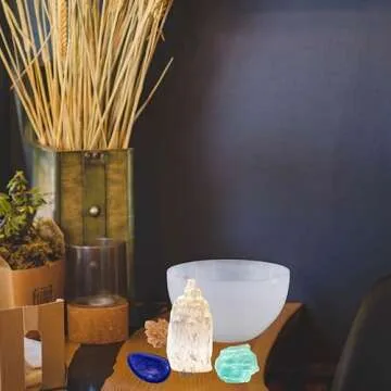 Selenite Crystal Bowls for Smudging, Healing, Recharging Crystals | Pure Selenite Smudge Bowl & Crystal Charging Station Ethically Sourced in Morocco (6 Inch (Pack of 1)