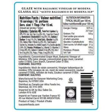 Tuscanini, Balsamic Glaze Made with Kosher Balsamic Vinegar of Modena Italy, 8.5oz bottle, Balsamic Reduction