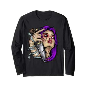 Silent Woman & Knife Long Sleeve T-Shirt