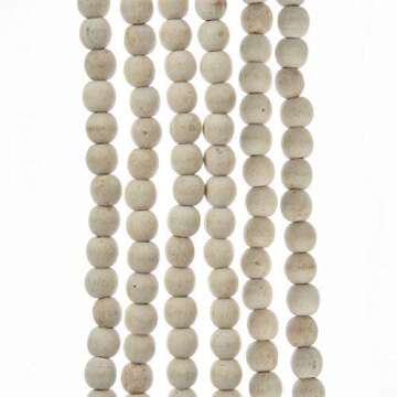 PLESIU Milen Products Home Décor Kurt Adler 9' Natural Wood Finish Bead Garland Christmas Decor-Set...