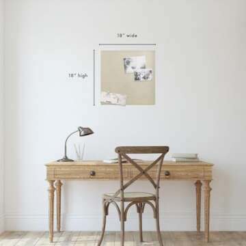 Elegant Fabric Bulletin Board Pinboard for Stylish Organization 18 x 18
