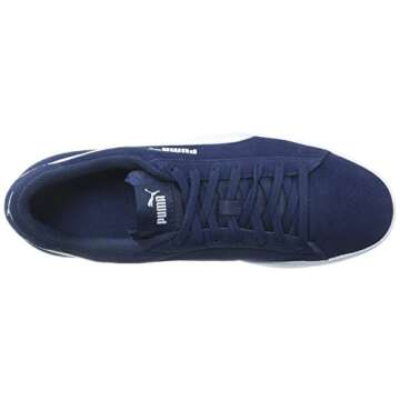 PUMA Mens Smash V2 Sneaker, Peacoat-PUMA Mens White, 9.5