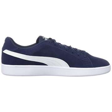 PUMA Mens Smash V2 Sneaker, Peacoat-PUMA Mens White, 9.5