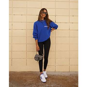 Bandier SJ-SJB10009-The Juniper Crew Neck Sweatshirt-Winter Blue-S