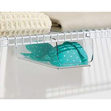 mDesign Hanging Closet Storage Organizer Tray for Any Room