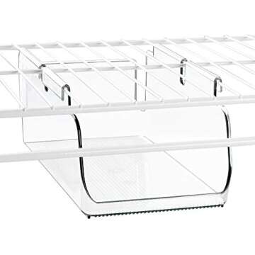 mDesign Hanging Closet Storage Organizer Tray for Any Room
