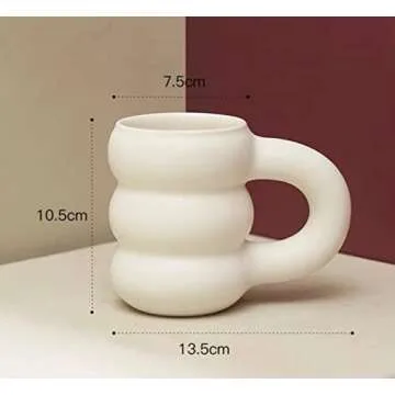 Creative Water Cup Ceramic Mug - Nordic Coffee with Big Hand Grip