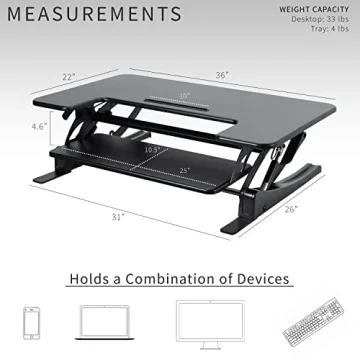 VIVO 36 inch Adjustable Desk Converter for Home & Office