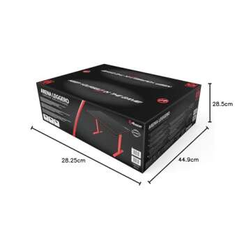 Arozzi Arena Leggero Gaming and Office Desk with Full Surface Water Resistant Desk Mat Custom Monitor Mount Cable Management Cut Outs Under The Desk Cable Management Netting - Red