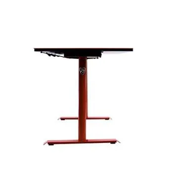 Arozzi Arena Leggero Gaming and Office Desk with Full Surface Water Resistant Desk Mat Custom Monitor Mount Cable Management Cut Outs Under The Desk Cable Management Netting - Red