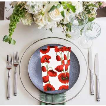 Elegant Poppy Guest Napkins – Perfect for Celebrations
