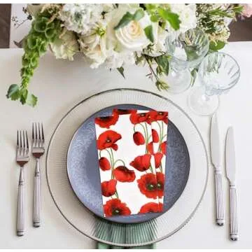 Elegant Poppy Guest Napkins – Perfect for Celebrations