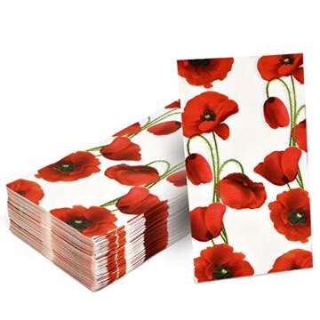 Elegant Poppy Guest Napkins – Perfect for Celebrations