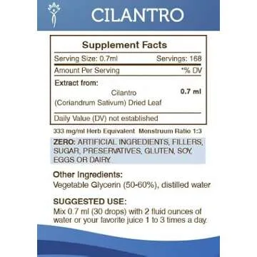 Secrets of the Tribe Cilantro Alcohol-Free Liquid Extract, Cilantro Dried Leaf Tincture Supplement (4 FL OZ)