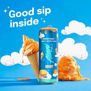 Alani Nu DREAM FLOAT Sugar Free, Low Calorie Energy Drinks | 200mg Caffeine | Biotin B Vitamins | Zero Sugar | 10 Calories | 12 Fl Oz Cans | 12 Pack