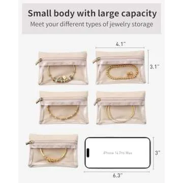 Vlando Travel Jewelry Bags - Clear Velvet Organizer