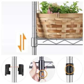 REGILLER 8-Wire Shelving Metal Storage Rack Adjustable Shelves,Standing Storage Shelf Units for Laundry Bathroom Kitchen Pantry Closet(Silver,13.9" D x 23.9" W x 72.1" H)