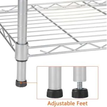 REGILLER 8-Wire Shelving Metal Storage Rack Adjustable Shelves,Standing Storage Shelf Units for Laundry Bathroom Kitchen Pantry Closet(Silver,13.9" D x 23.9" W x 72.1" H)