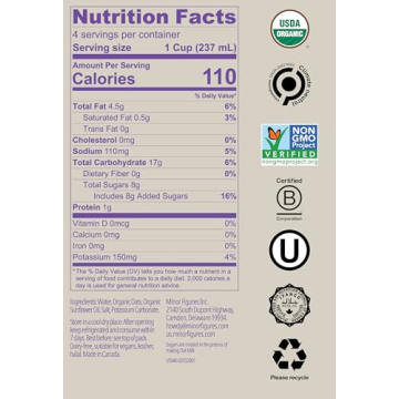 Minor Figures Organic Barista Oat Milk for Coffee Lovers