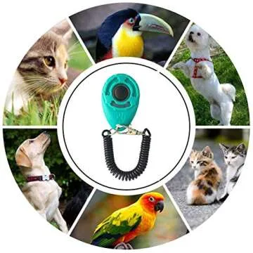 Winod Dog Training Clickers with Wrist Strap-2 Pack(Black+New Blue)