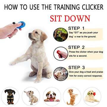 Winod Dog Training Clickers with Wrist Strap-2 Pack(Black+New Blue)