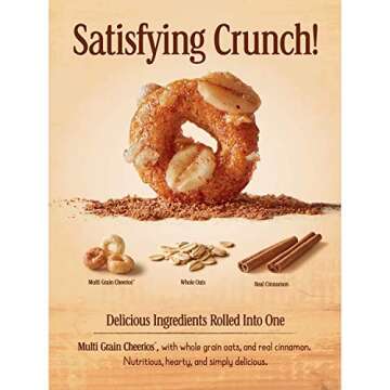 Cheerios Oat Crunch Cinnamon Breakfast Cereal, Family Size, 26 oz.