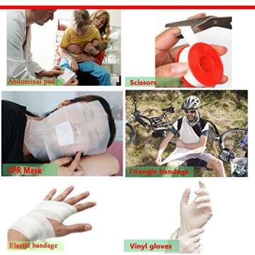 First Aid Kit with 2 pcs Face Mask Earthquake Survival Kit for Emergencies at Home Car Camping Traveling Boat Business, First Aid Kit That is Great for School, Office, Vehicle, Camping and Sports