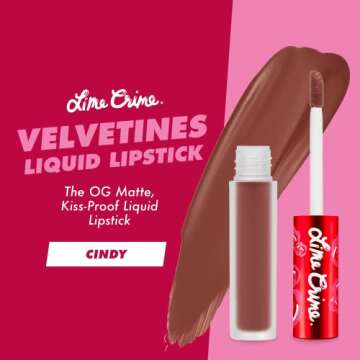 Lime Crime Velvetines Liquid Matte Lipstick, Cindy (Terracotta Brown) - Bold, Long Lasting Shades & ...