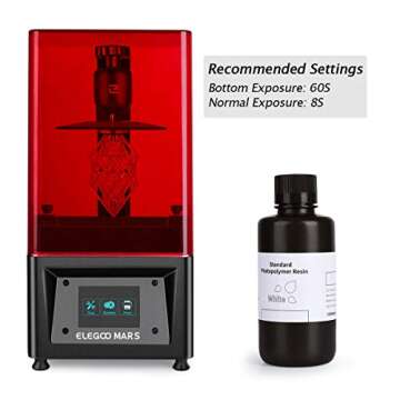 ELEGOO Upgraded Standard Photopolymer Resin LCD UV-Curing Resin 405nm 3D Printer Resin for LCD/MSLA/DLP 3D Printing White 1000g