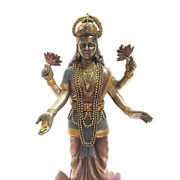 Lakshmi Goddess Statue on Lotus - Stunning Decor Piece