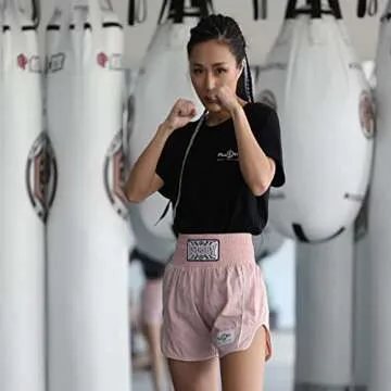 FLUORY Pink Muay Thai Shorts for Stylish Workouts