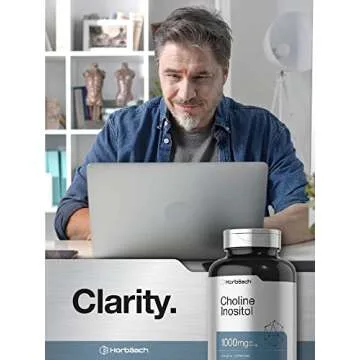 Horbaach Choline Inositol 1000mg Supplement | 200 Capsules | Non-GMO, Gluten Free