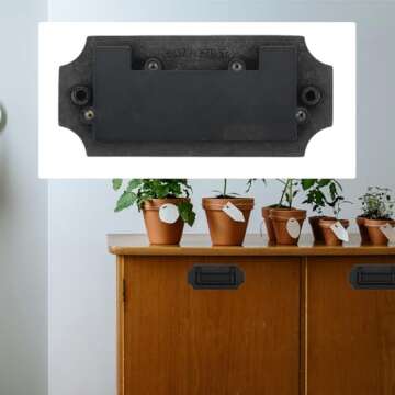 Antrader 2 Pcs Zinc Alloy Handle Drawer Hidden Drawer Cabinet Embedded Pull Ring Door Handle with Two M4*25, Two M4*30 Screws, Black