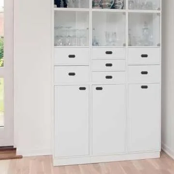 Antrader 2 Pcs Zinc Alloy Handle Drawer Hidden Drawer Cabinet Embedded Pull Ring Door Handle with Two M4*25, Two M4*30 Screws, Black