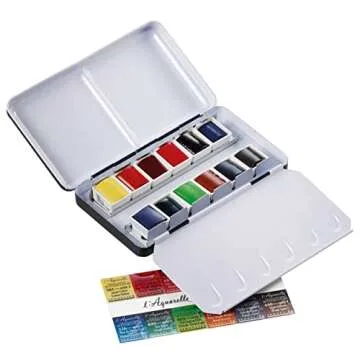 Sennelier French Artists Watercolor Travel Set, 12 Count (Pack of 1), Multicolor