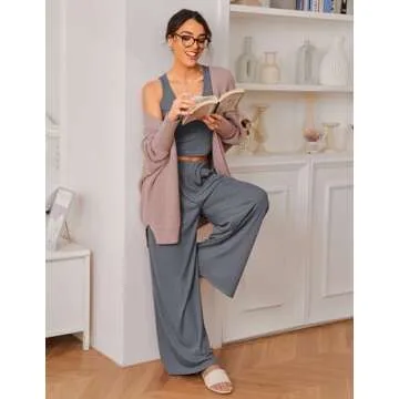 Ekouaer Women's Lounge Set - Comfy 2 Piece Pajamas