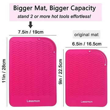 Lessmon Large Silicone Heat Resistant Mat for Hair Tools