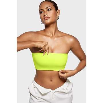 INLYRIC Women's Inbarely Strapless Bandeau Bra Bralette Tube Top Seamless Comfortable Stretchy Non P...