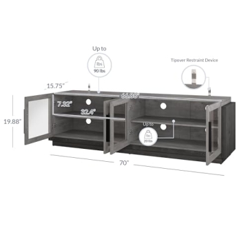 BELLEZE 70" Modern TV Stand for TVs up to 75" - Stylish Design